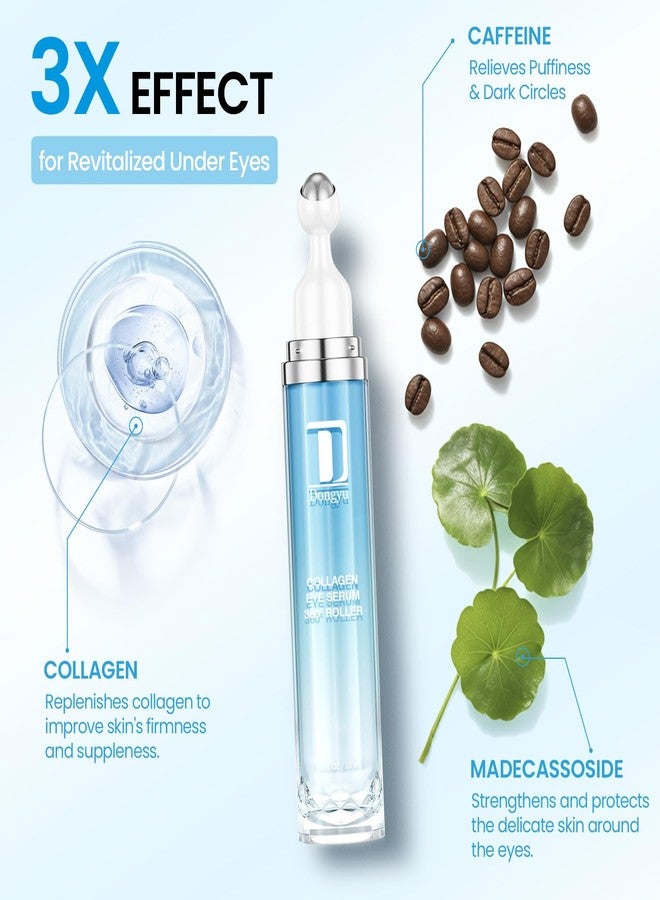 Dongyu Caffeine Under Eye Cream: Anti Aging Firming Collagen Eye Care - Puffy Eye Treatment for Beauty Enthusiasts Morning Night Daily Use (Light Blue) - Image 3